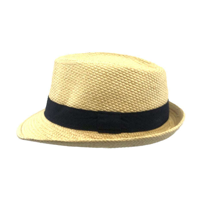 Classic Woven Straw Summer Fedora Hat for Small Heads - JSA Hats Fedora Hat Jeanne Simmons Accessories