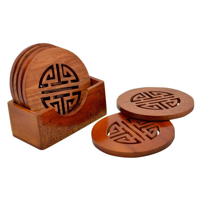 Coasters, Wooden Longevity Sym