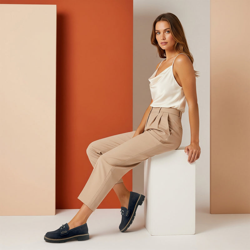 Collette Loafer #color_navy suede