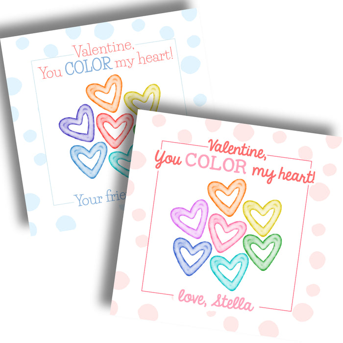 Color My Heart Valentine Card