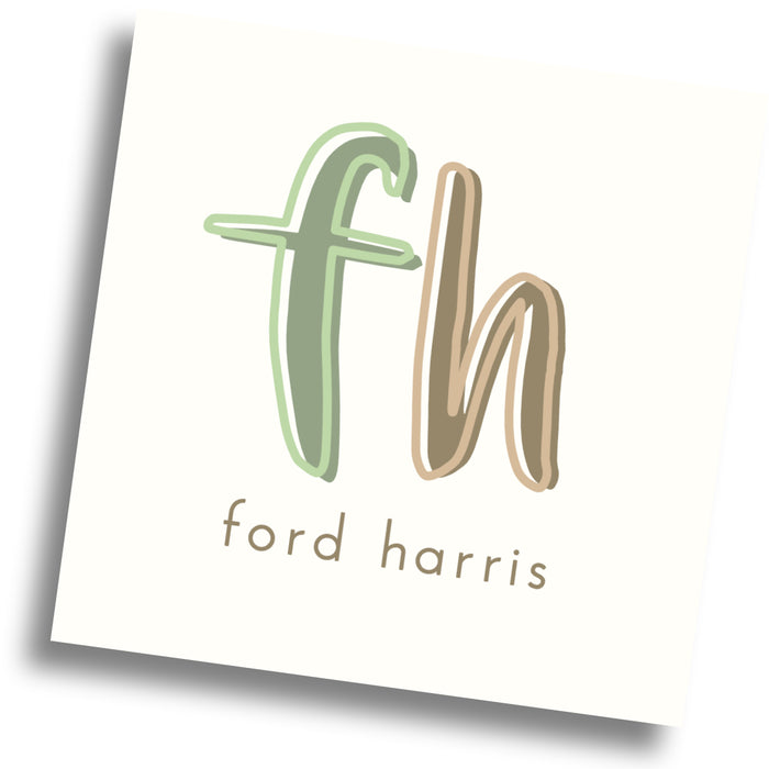 Colorblock Initial Calling Card - olive/brown