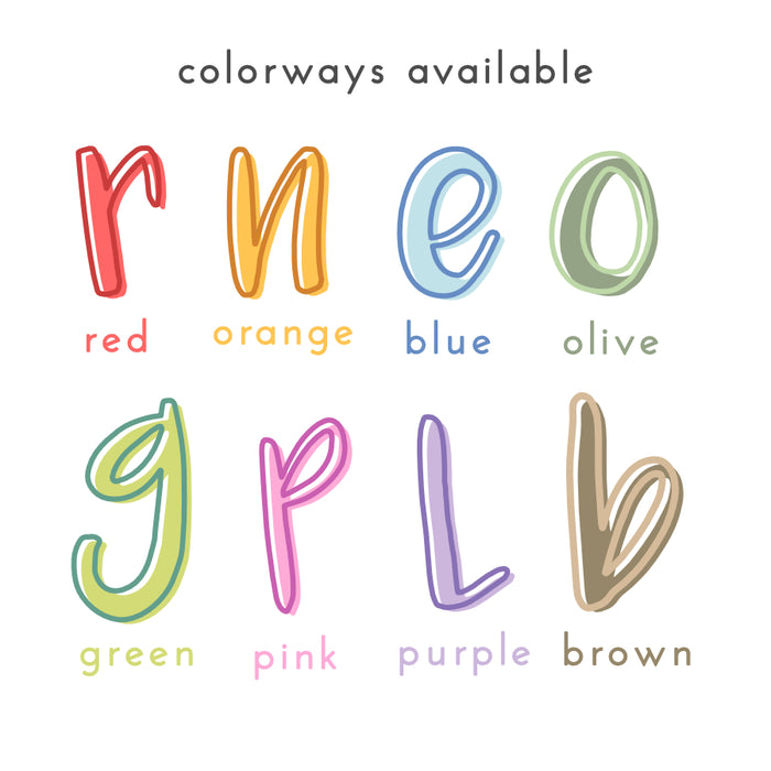 Colorblock Initial Calling Card - olive/brown