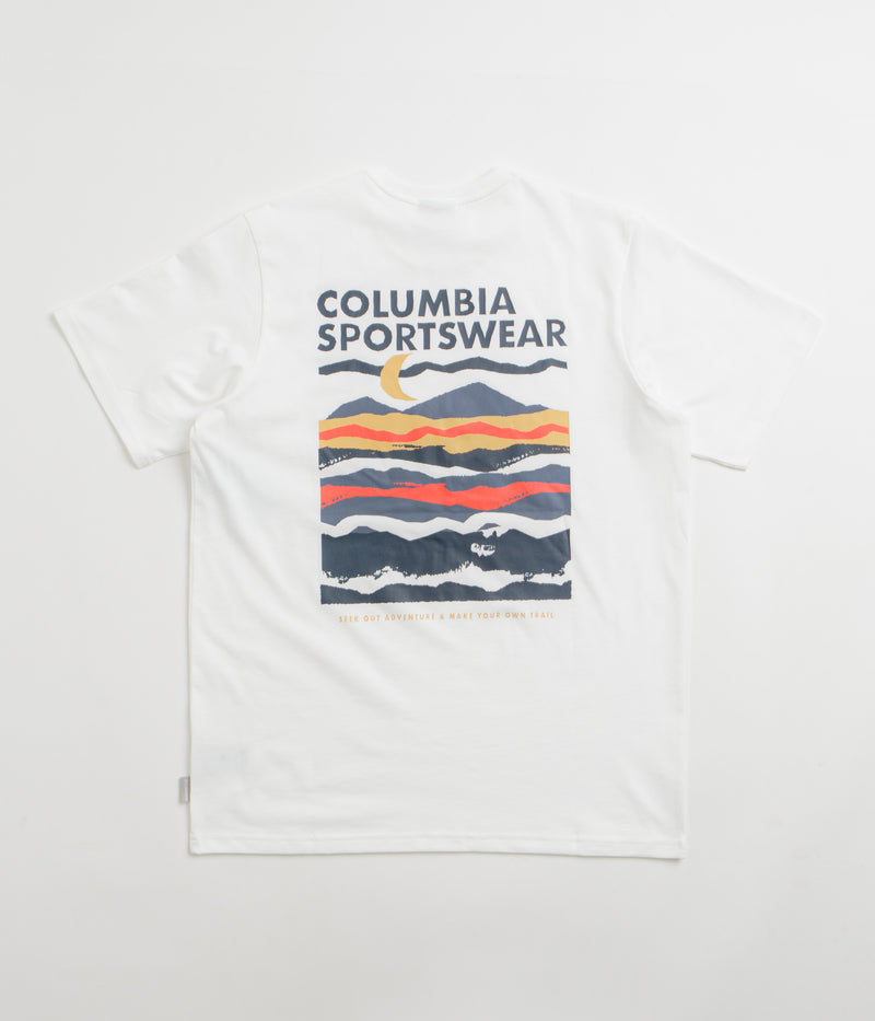 Columbia Explorers Canyon Back T-Shirt in White and Torn Moonscape