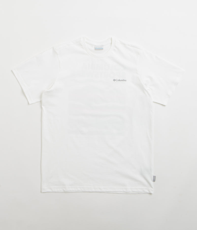 Columbia Explorers Canyon Back T-Shirt in White and Torn Moonscape