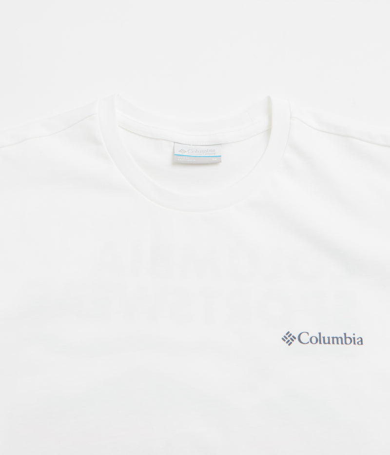Columbia Explorers Canyon Back T-Shirt in White and Torn Moonscape