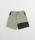 Columbia Hike Color Block Shorts in Safari and Greenscape
