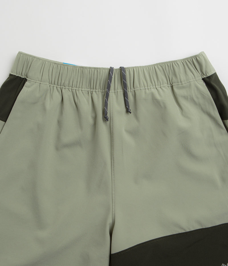 Columbia Hike Color Block Shorts in Safari and Greenscape