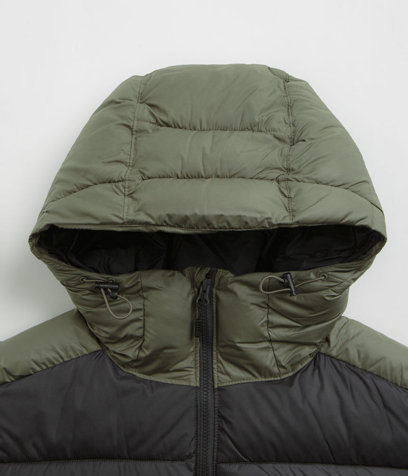 Columbia Pike Lake II Hooded Jacket in Stone Green and Shark / White