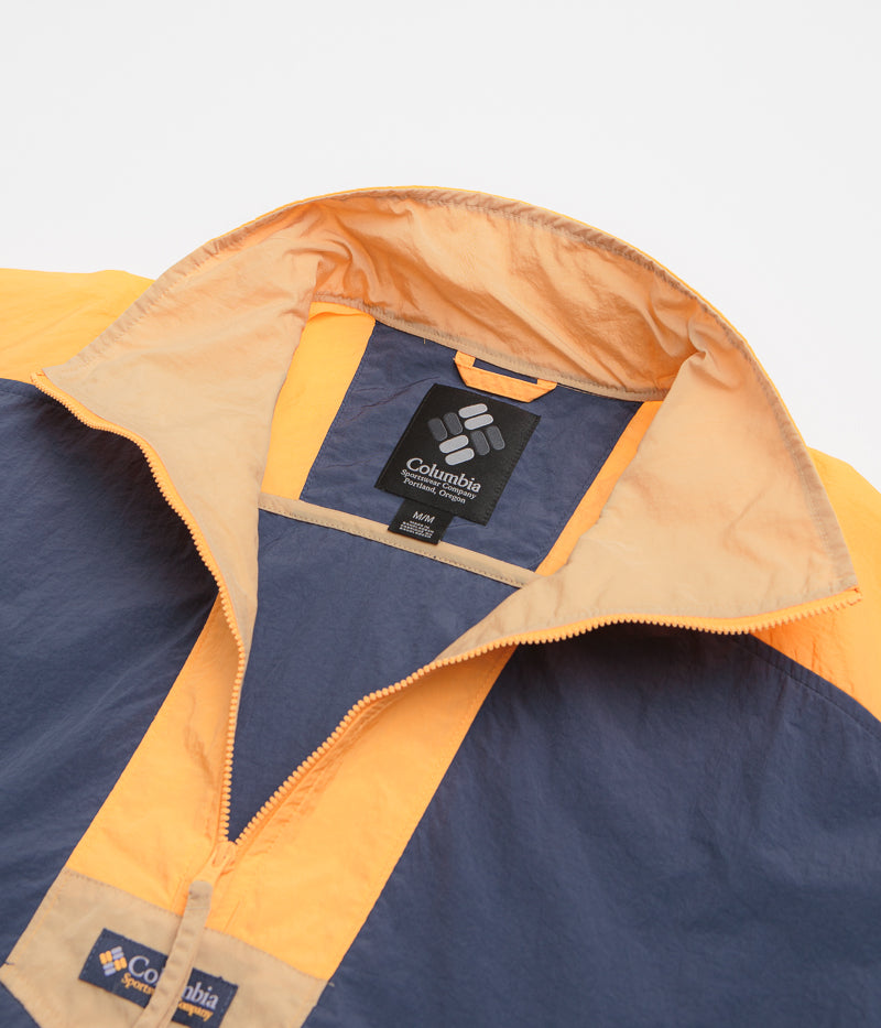 Columbia Riptide II Retro Windbreaker Anorak in Nocturnal and Summer Orange