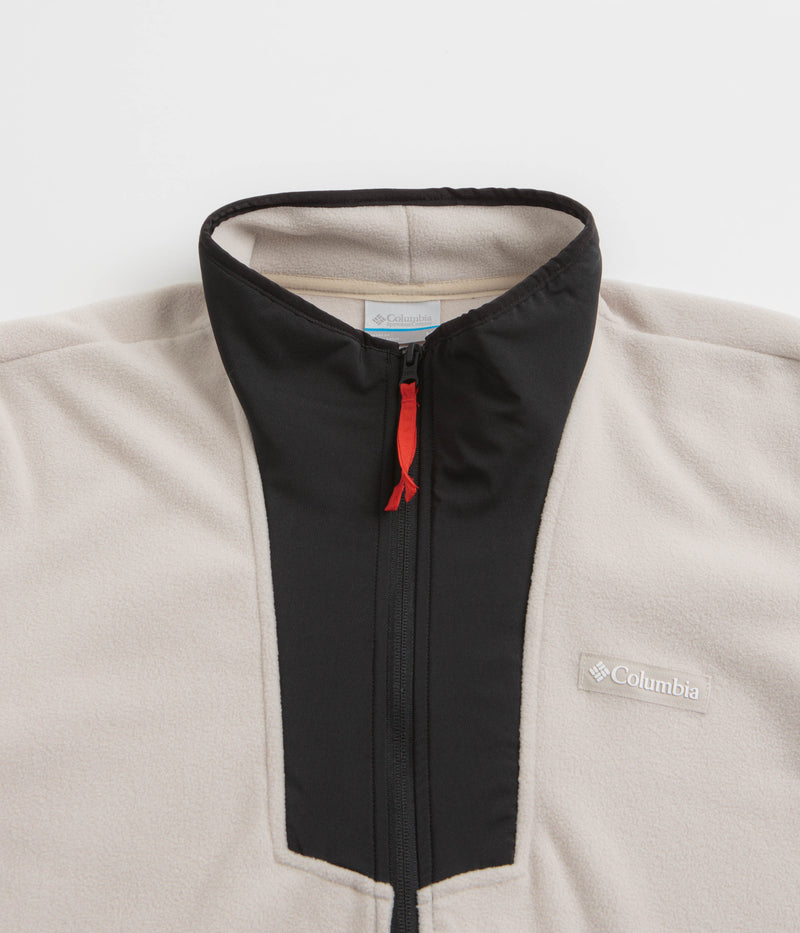 Columbia Sequoia Grove Half Zip Fleece in Dark Stone and Black / Spicy Pulls