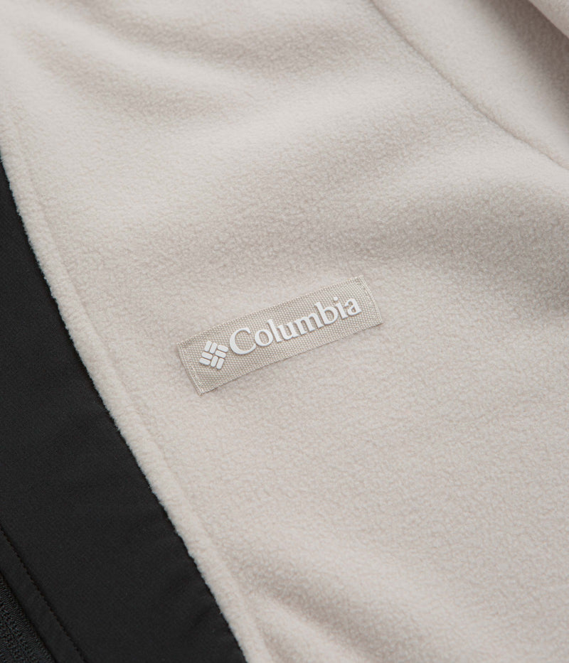 Columbia Sequoia Grove Half Zip Fleece in Dark Stone and Black / Spicy Pulls