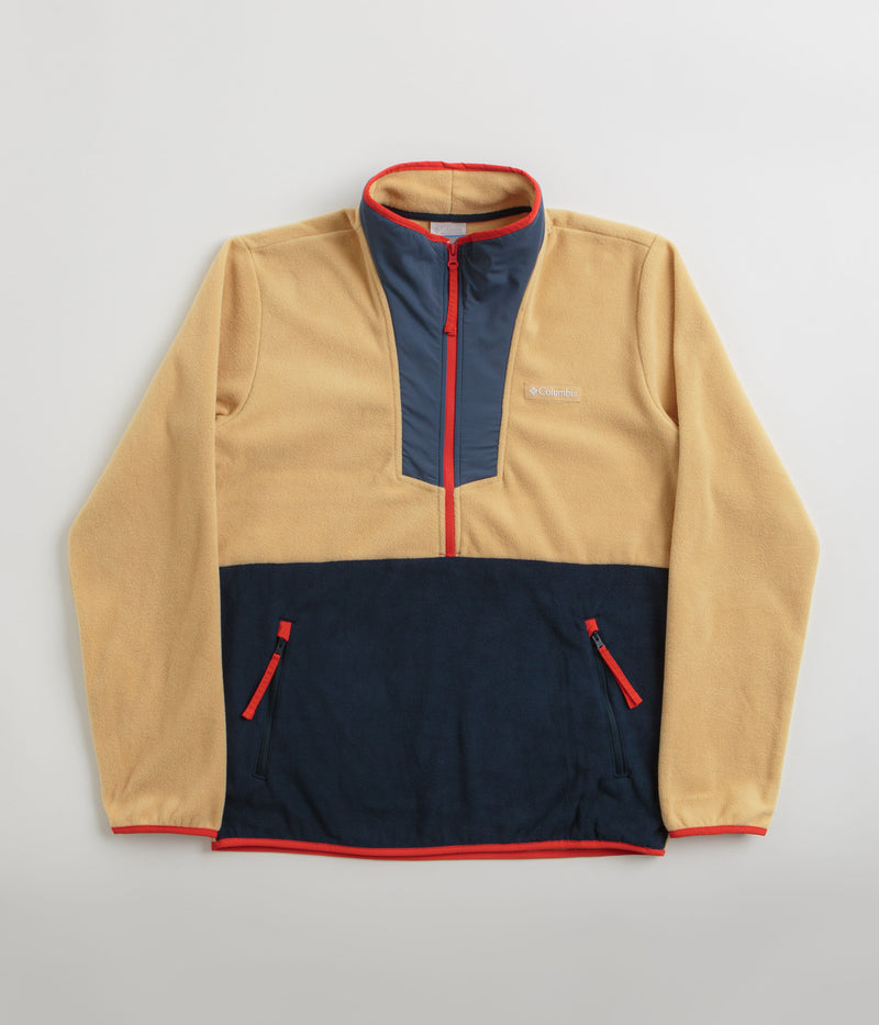 Columbia Sequoia Grove Half Zip Fleece in Light Camel and Dark Mtn / Coll Navy / Spicy