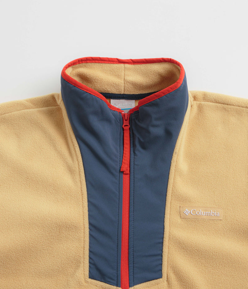 Columbia Sequoia Grove Half Zip Fleece in Light Camel and Dark Mtn / Coll Navy / Spicy