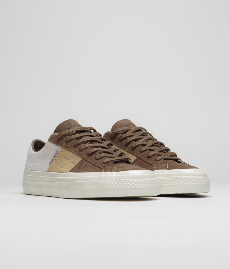 Converse x Carhartt WIP One Star Academy Pro Shoes in Dark Earth and Starfish / Egret