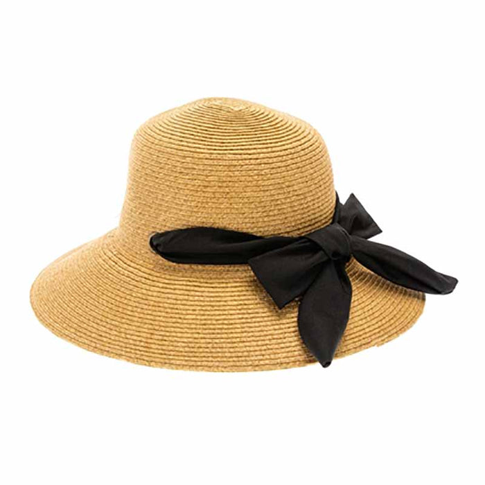 Convertible Sun Hat with Sash - Boardwalk Style Wide Brim Hat Boardwalk Style Hats