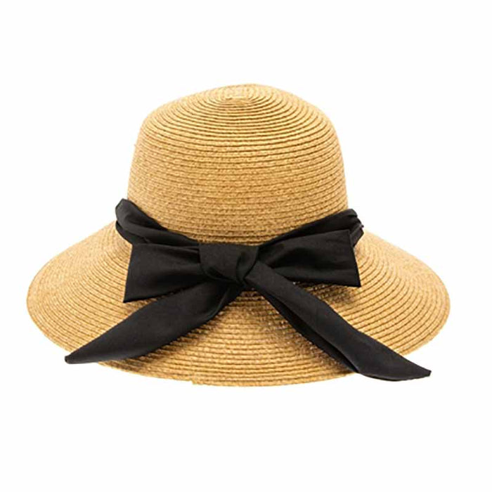Convertible Sun Hat with Sash - Boardwalk Style Wide Brim Hat Boardwalk Style Hats