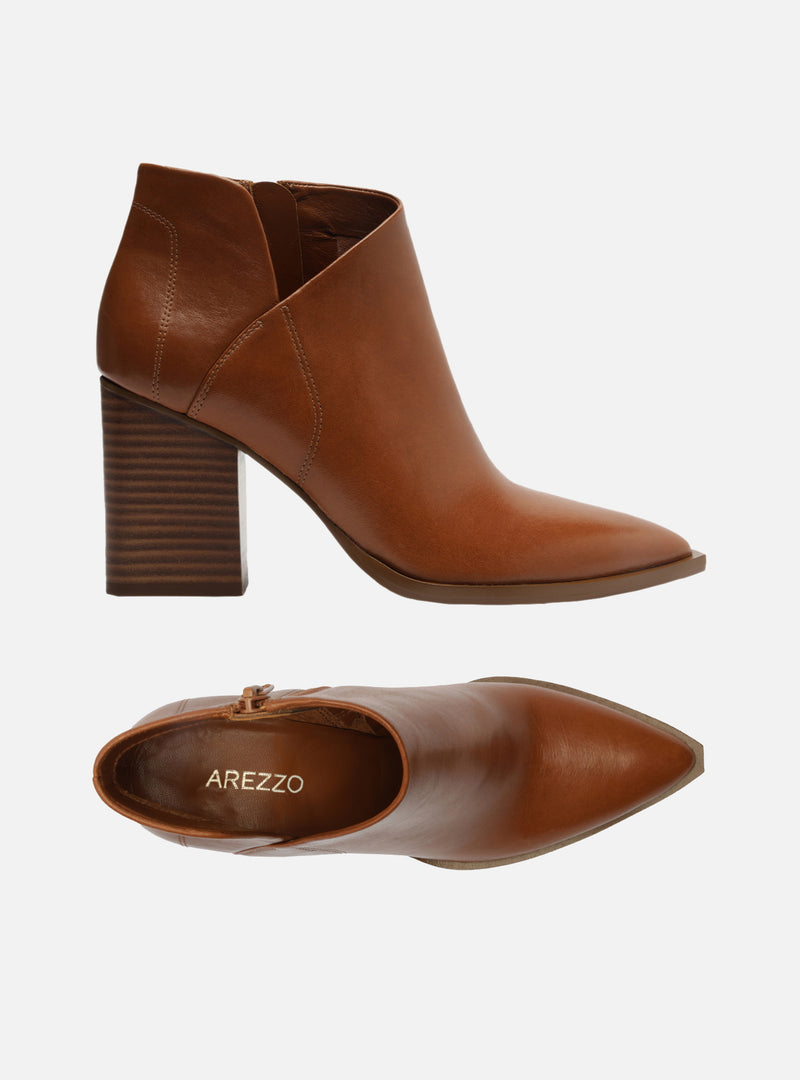 Cora Leather Block Ankle Boot Booties FALL 23