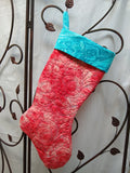 Coral and Aqua Stocking