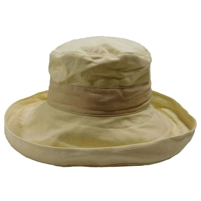 Cotton Breton Hat with Contrast Band Kettle Brim Hat Jeanne Simmons Accessories WSjs6648CR Cream