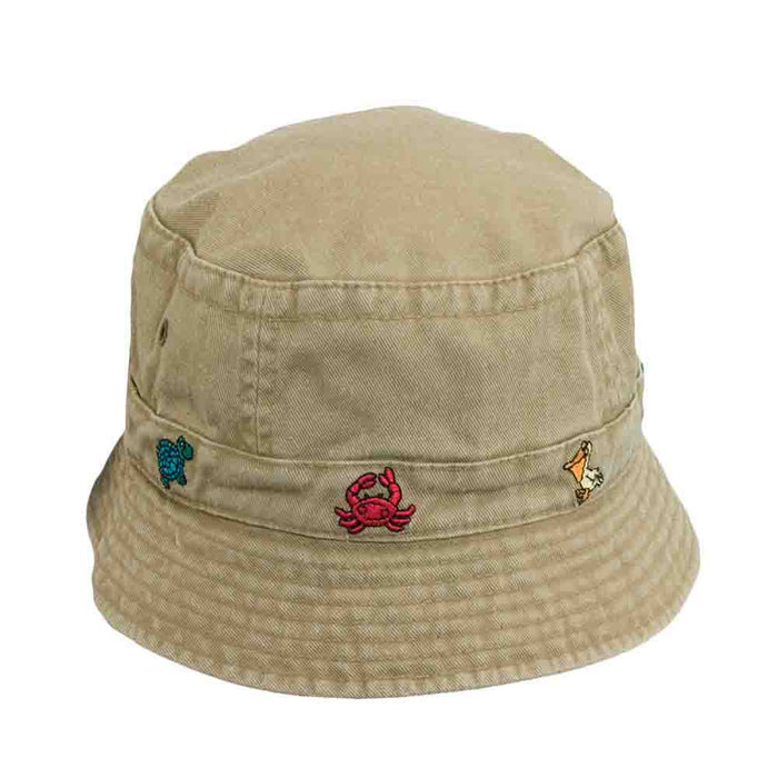 Cotton Bucket Hat for Toddlers - DPC Kinder Caps Bucket Hat Dorfman Hat Co. c885kh Khaki
