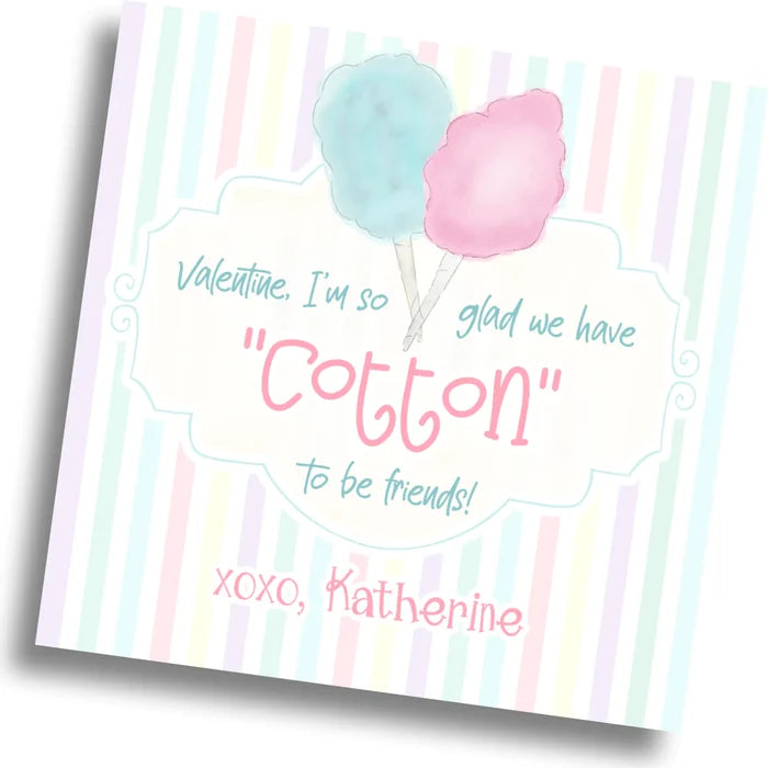 Cotton Candy Valentine Card - Pastel - PRINTABLE