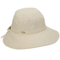 Cotton Facesaver Hat with Bow, Small and Medium Sizes - Scala Collection Hats Facesaver Hat Scala Hats LC799-NAT Natural OS - M - (57 cm)