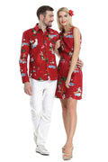 Couple Aina Set in Christmas Santa Red