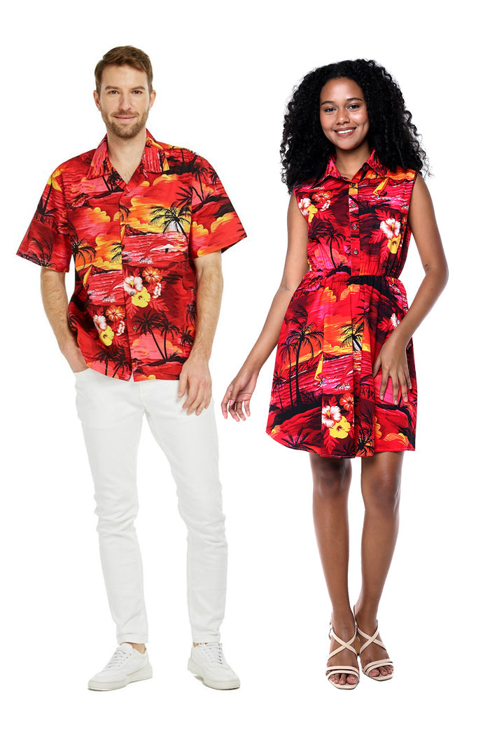 Couple Hoku Set in Dolphin Sunset Red