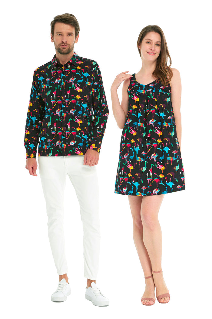 Couple Honokowai Set in Flamingo Party