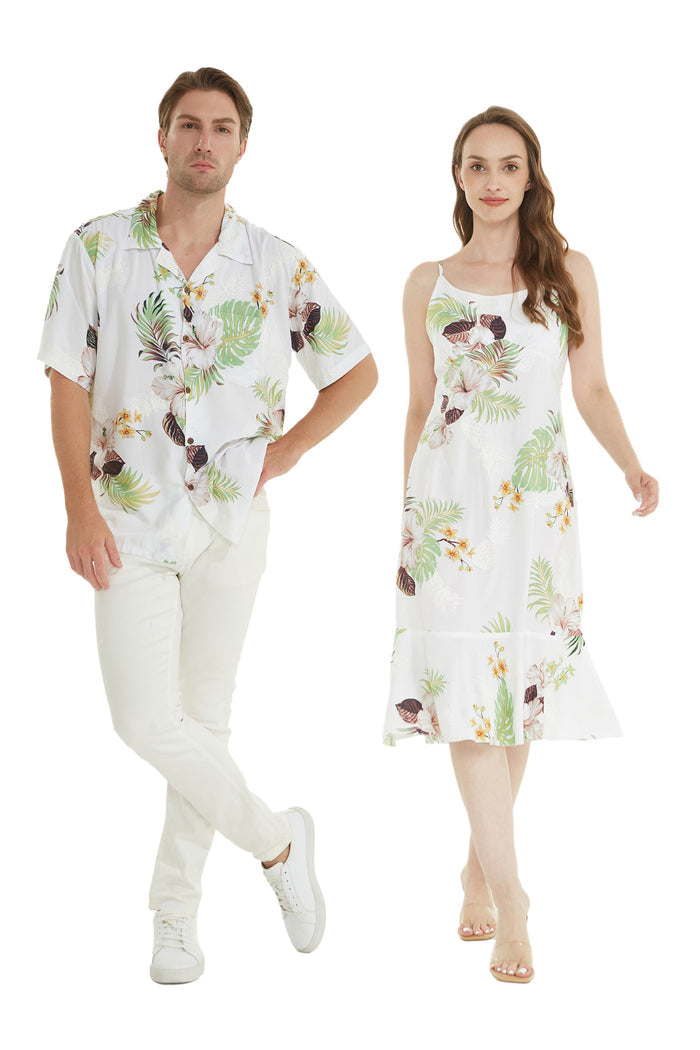 Couple Molokai Set in Pineapple Garden White