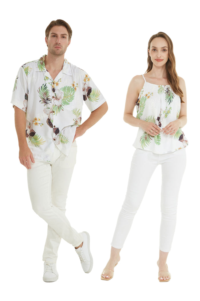 Couple Waiakapuhi Set in Pineapple Garden White