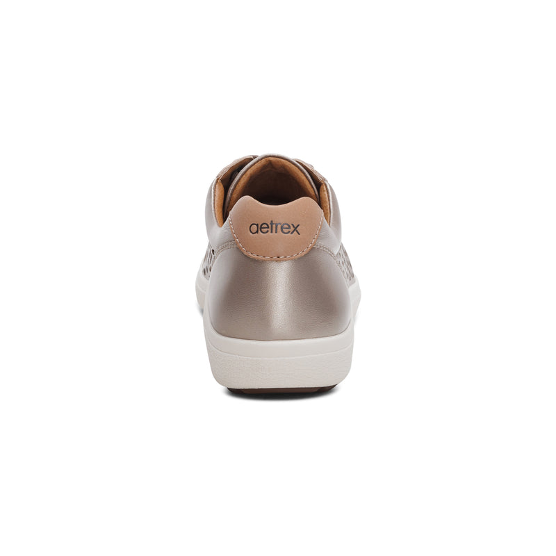 Courtney Lace-up Sneakers #color_white-gold-cutout