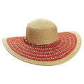 Crocheted Brim Wide Brim Beach Hat - Cappelli Straworld Wide Brim Sun Hat Cappelli Straworld csw281RD Red Medium (57 cm)