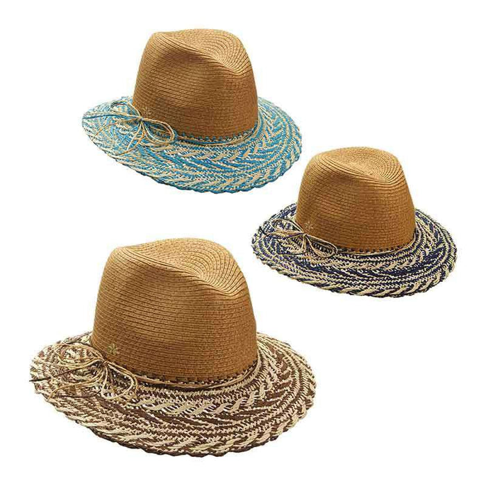 Crocheted Two Tone Brim Safari Hat by Cappelli Straworld Safari Hat Cappelli Straworld