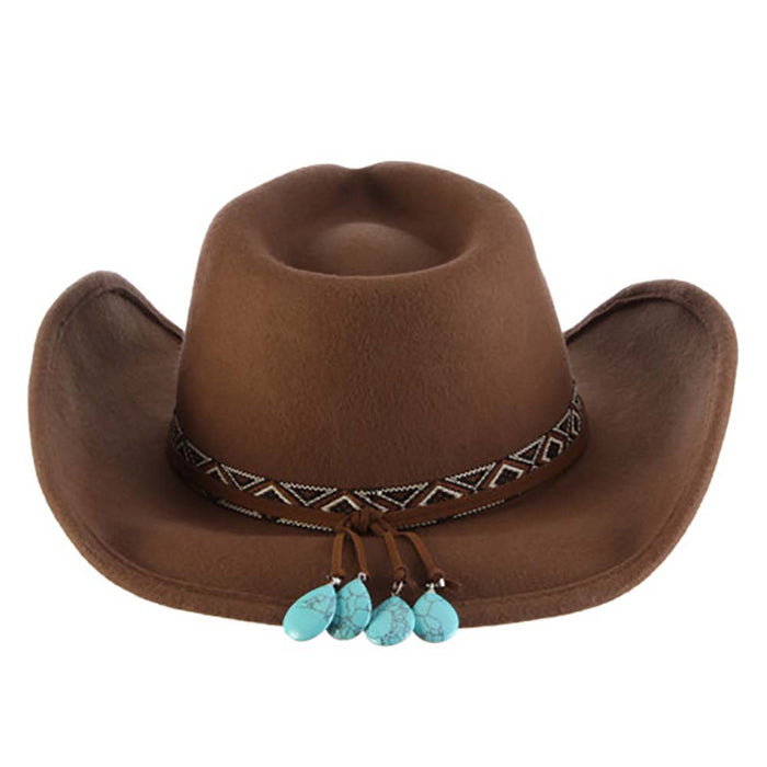 Crushable Wool Felt Western Hat with Aztec Band - Scala Hats Cowboy Hat Scala Hats