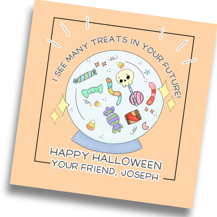 Crystal Ball Gift Tag - Orange