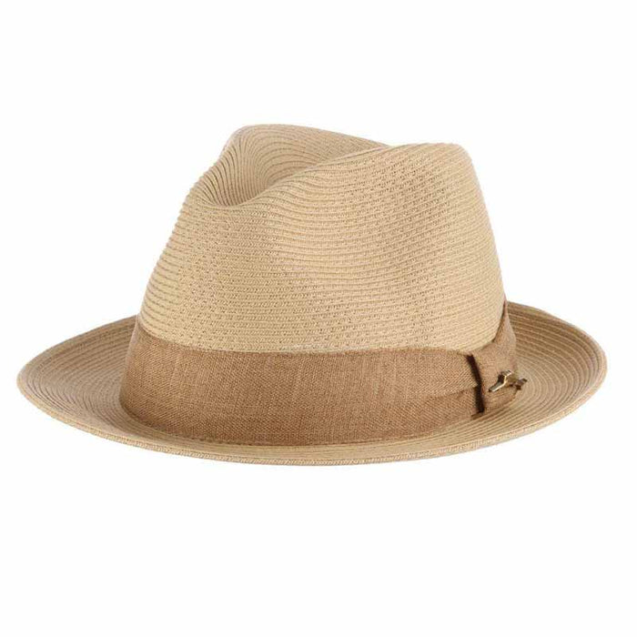 Daiquiri - Tommy Bahama Men's Fine Braid Fedora Fedora Hat Tommy Bahama Hats tbw244nts Natural S/M (22 3/8")