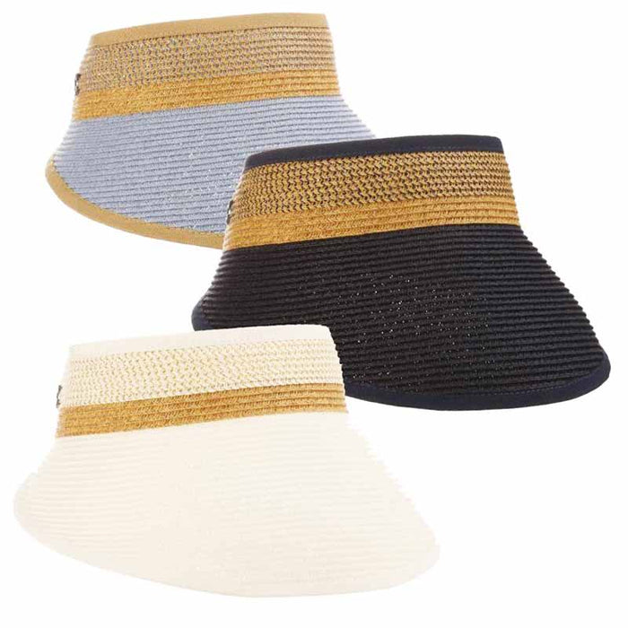 Daphne Elastic Closure Sun Visor - John Callanan Hats Visor Cap Callanan Hats cr334wh White