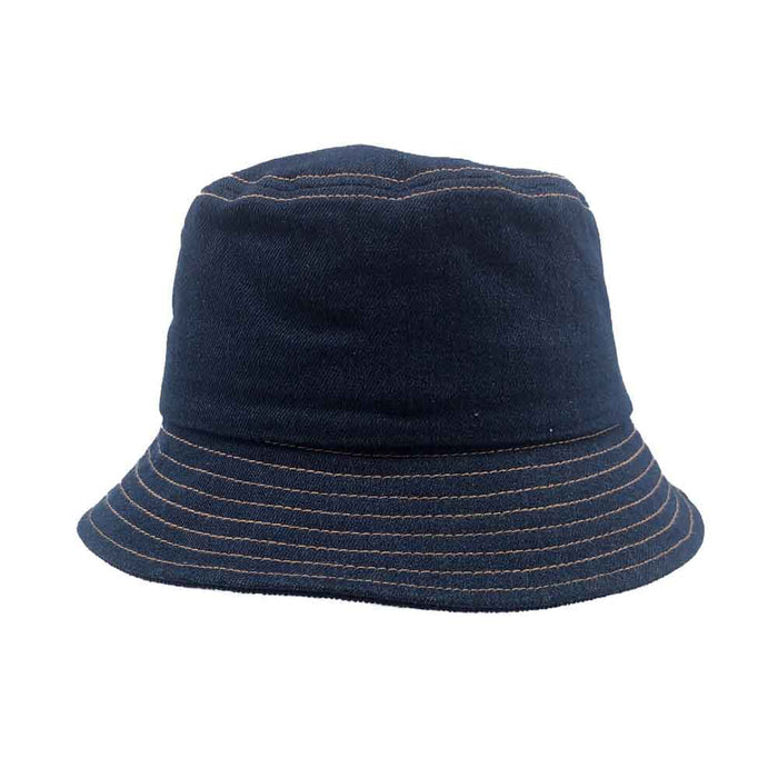 Dark Denim Bucket Hat with Orange Stitching - Stetson Hats Bucket Hat Stetson Hats