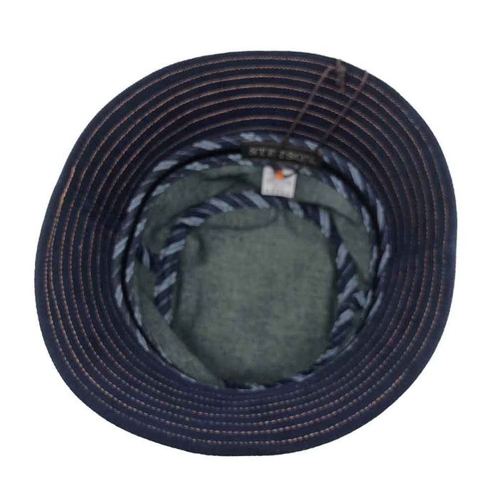 Dark Denim Bucket Hat with Orange Stitching - Stetson Hats Bucket Hat Stetson Hats