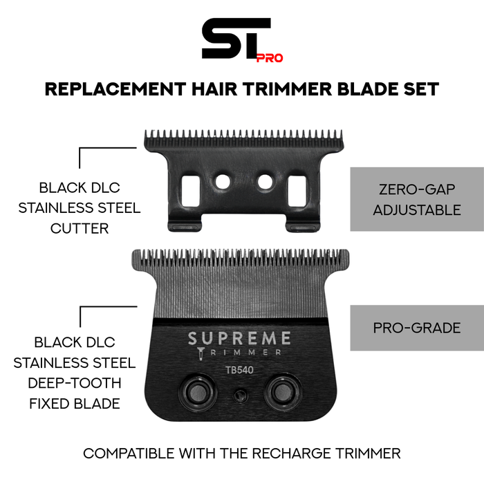 Supreme Trimmer TB540 Deep Tooth Replacement Blade Installation Guide for Recharge Trimmer