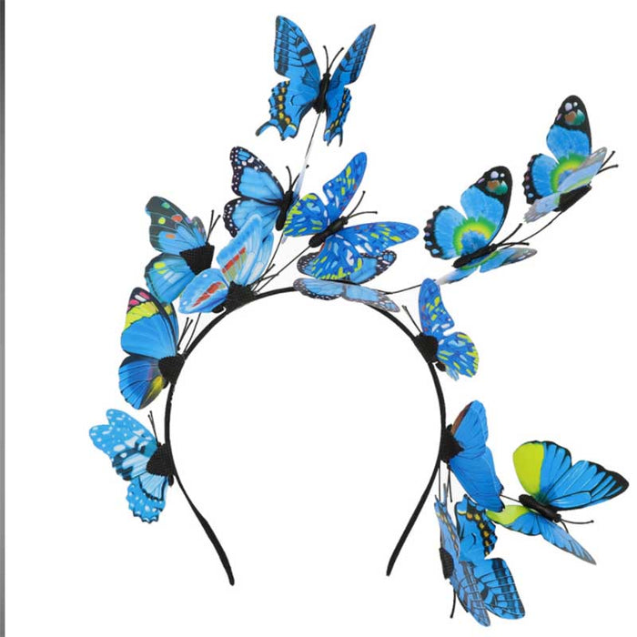 Derby Rave Butterfly Hair Band - Sophia Collection Headband Something Special LA HDY10874lm Blue
