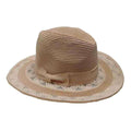 Diamond Design Lace Brim Fedora Safari Hat Jeanne Simmons Accessories js8256bs Blush