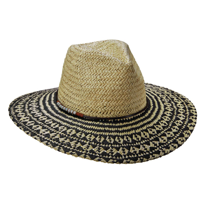 Diamond Design Woven Toyo Safari Hat by Brooklyn Hats Safari Hat Brooklyn Hat bkn1516 Black
