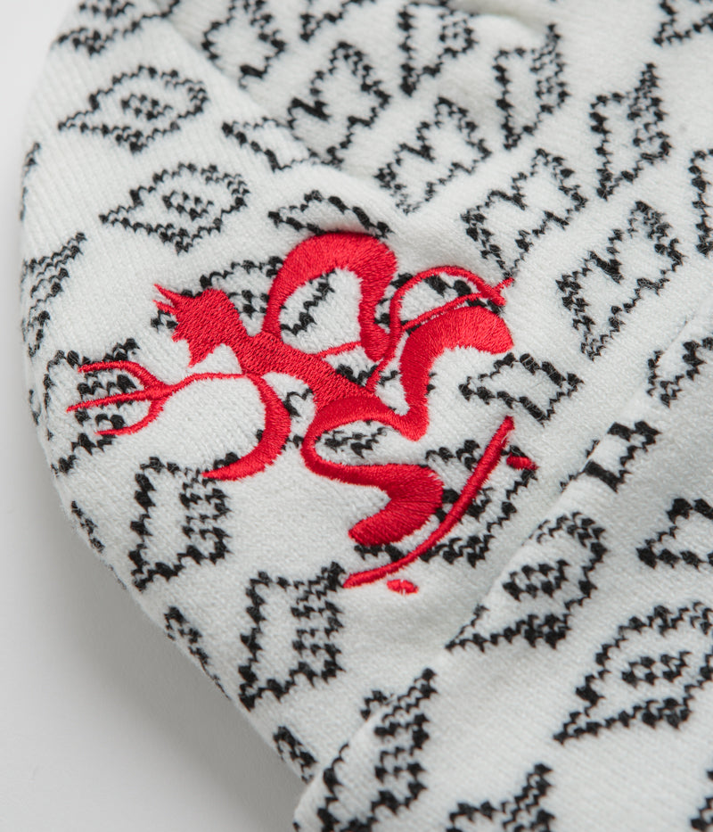 Dime Chopper Fold Beanie in White