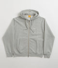 Dime Cursive Zip Hoodie in Heather Grey