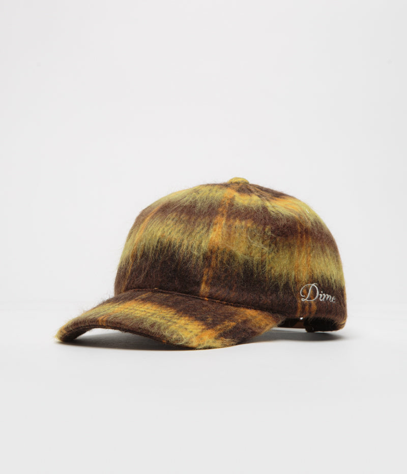 Dime Shaggy Low Pro Cap in Yellow Plaid