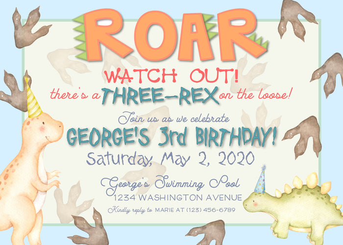 Dinosaur Birthday Invitation