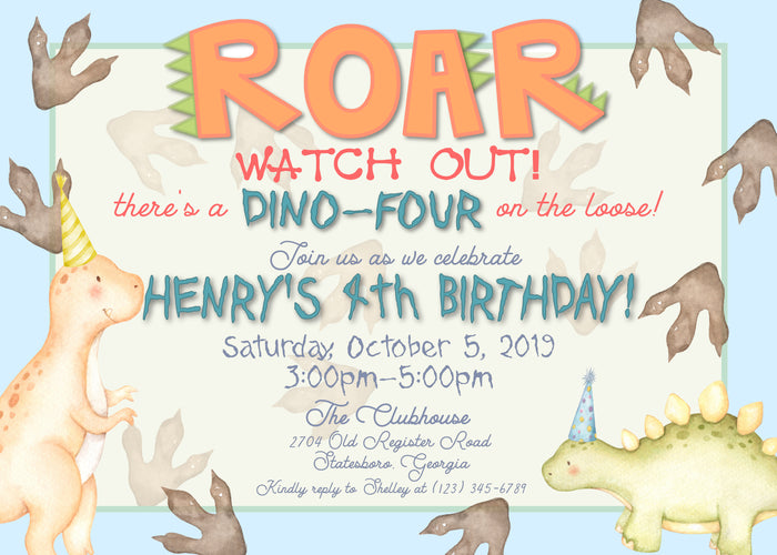 Dinosaur Birthday Invitation