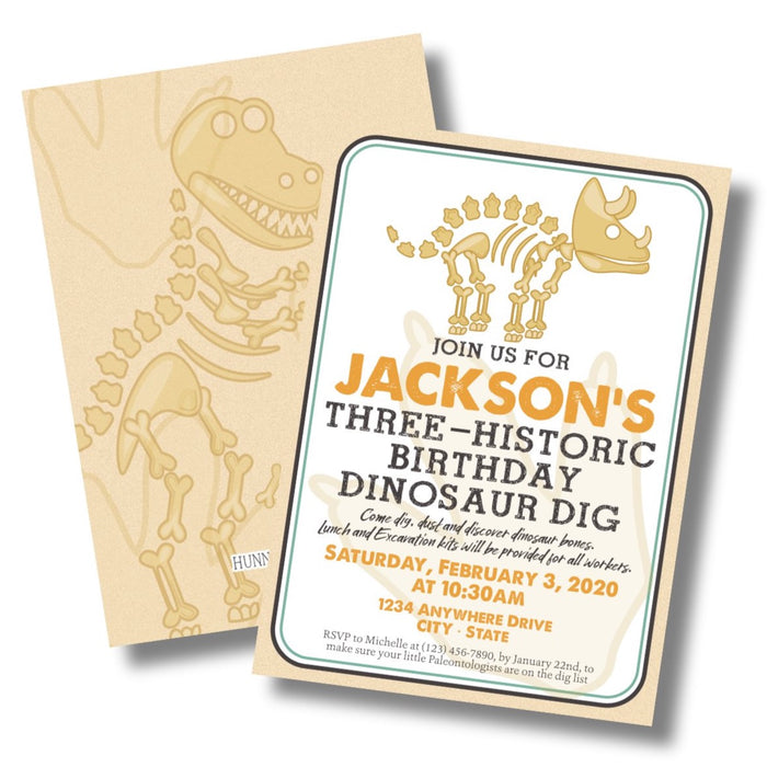 Dinosaur Dig Birthday Invitation